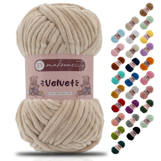 Velvet Garn Premium Chenille Garn, Ultraweich, Anti-Pilling