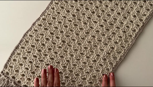 How to Crochet a Table Runner with Fringe – Ecru & Latte Cotton Cord