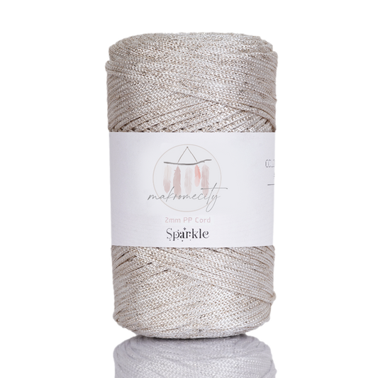 2mm x 125 yards, (375 feet), Sparkle Polyester, Macrame Cord