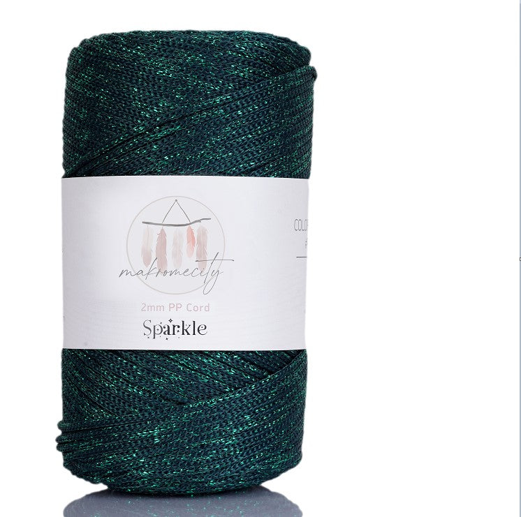 2mm x 115m Glitzer Makramee Garn  Premium Polyester Macrame Cord Makromecity